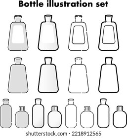 Illustration set of simple bottles