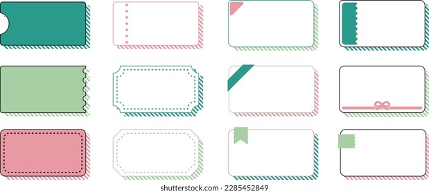 Illustration set of simple coupons, tickets, gift certificates, and discount coupons with striped shading