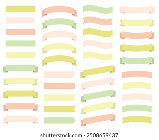 Um conjunto de ilustrações de fitas simples e fáceis de usar em cores pastel.