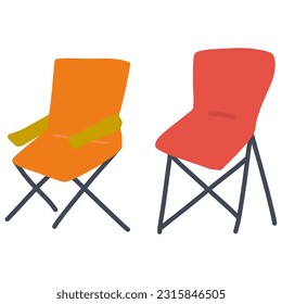 Conjunto de ilustraciones de sillas plegables simples