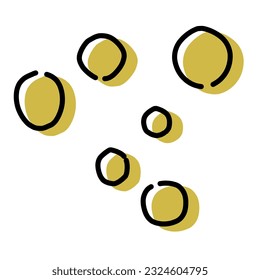 Illustration set of simple glittering golden circles