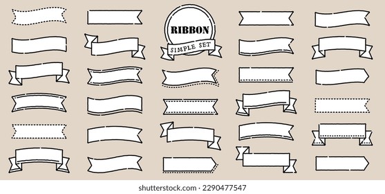 It is an illustration set of simple handwritten cute ribbons.
Easy-to-use vector data.
There are other variations as well.