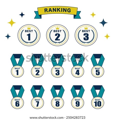 It is an illustration set of simple ranking icons.