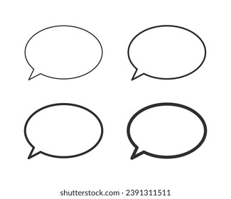 Illustration set of simple round speech bubbles.