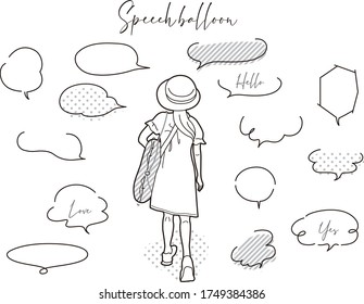 
Juego de ilustraciones de globo de voz simple