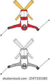 Illustration set of ski and mogul athletes