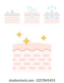 Illustration set of skin care elements.