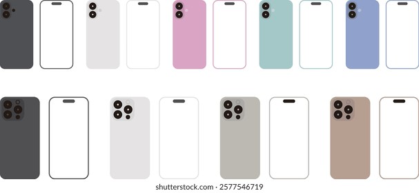  illustration set of Smartphone, several colors