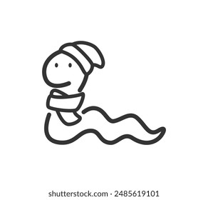An illustration set of snakes Knit cap and scarf