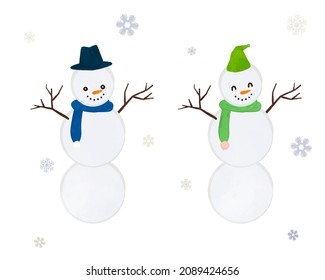 Ilustración de un muñeco de nieve envuelto en un silenciador