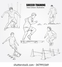 Illustration Set Of Soccer Training.