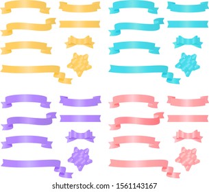 Illustration set of soft color ribbons