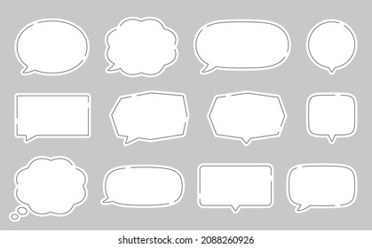 Illustration set of speech balloon frames.