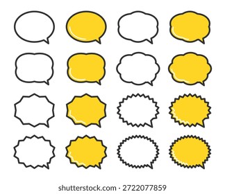 Conjunto de ilustrações de ícones de balão de fala.