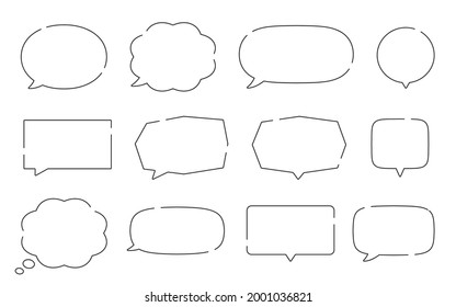 Illustrationsset für Sprachblasen, Memos und Nachrichten (Zeilenversion).