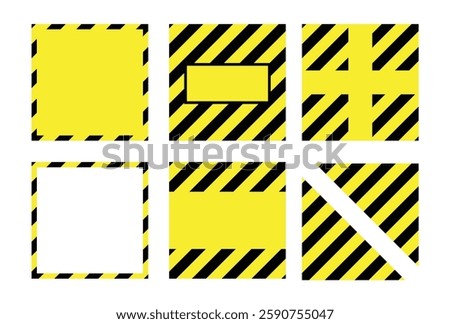 Illustration set square line strip yellow unique design