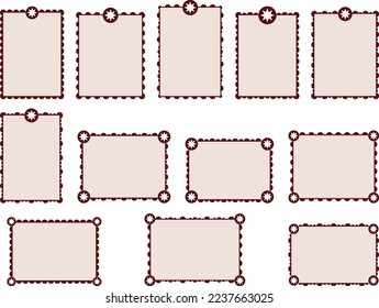 Illustrationssatz mit quadratischen Platten mit verschiedenen Schnittgläsern
