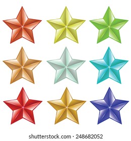  illustration  with set of stars on white background