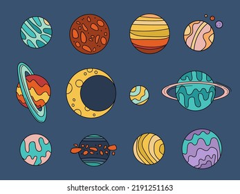 Collection of space objects Royalty Free Vector Image
