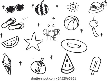 Illustration set summer items