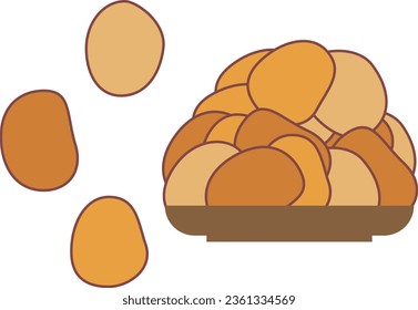 Illustrationsset für Süßkartoffelchips