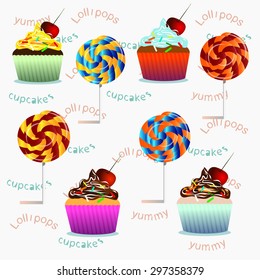 Illustration of a set of sweets