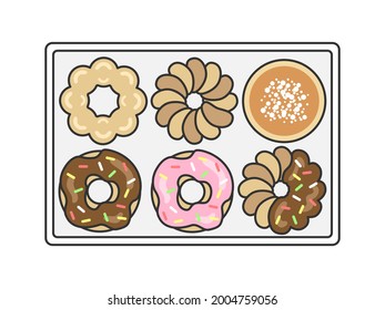 Illustration set of sweets donuts.