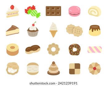 Ilustración de iconos de caramelos.