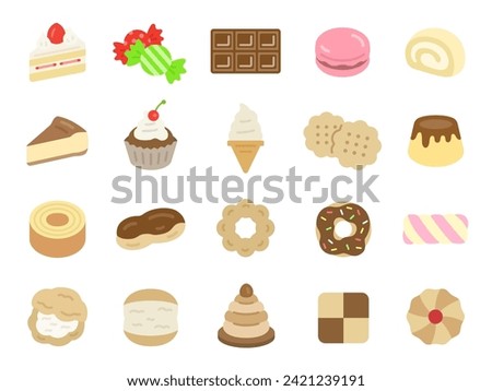 Illustration set of sweets icons.