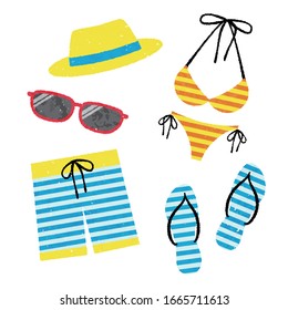 illustration set of swiming suits