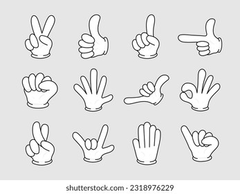 illustration set of a symbol of a hand wearing gloves in cartoon style.can be used as icon,sticker,graphic element,etc