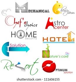 illustration of set of symbol for logo designing