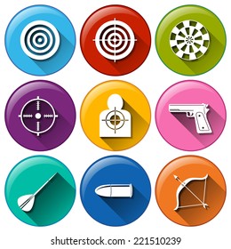Illustration of a set of target icons