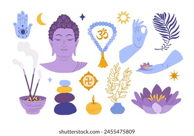 Illustration set of Thai Buddhism .I Vector illustration isolated on white background