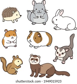 Illustration set that collects small animals