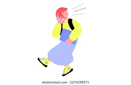 An illustration set that imagines a busy school life and ICT education