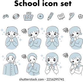 Illustration set of things related to children (students   toddlers) and school