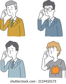Illustration Set denkender Männer