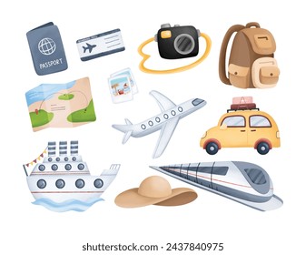 Illustration set of Travel Elements