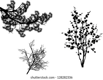 Illustration mit Baumstämmen einzeln auf weißem Hintergrund