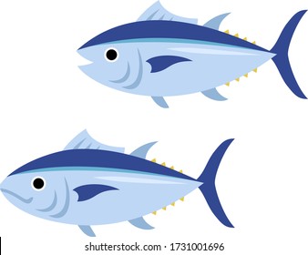 Illustration set of two tuna (open mouth, closed mouth)