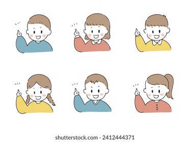 Ilustración de los cuerpos superiores de un niño y una niña inspirados