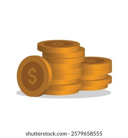 Illustration set of US dollar currency symbols, economy, finance icons, banking, business, money, digital payment vector.