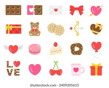 Illustration set of Valentine's Day icons.