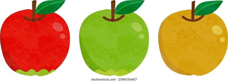 Illustration set of various apples