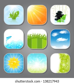 Illustration set various backgrounds for the app icons - vector