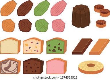 
Illustration set of various baked goods