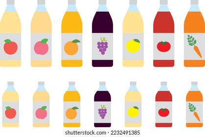 Illustration set of various bottle juice
