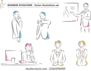 Illustration set of various business scenes - 02