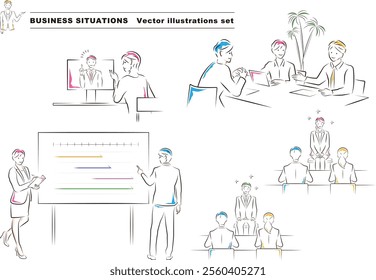 Illustration set of various business scenes - 04
